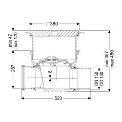 Kessel Reinigungsrohr Staufix DN 150 Bodenplatte, Schwarz... KESSEL-700150.10S 4026092075951 (Abb. 1)