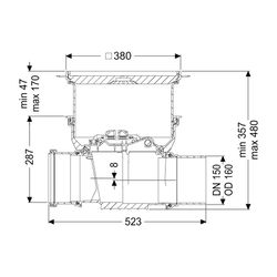 Kessel Reinigungsrohr Staufix DN 150 Bodenplatte, befliesbar... KESSEL-700150.10X 4026092075968 (Abb. 1)