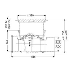 Kessel Reinigungsrohr Staufix DN 200 Bodenplatte, Schwarz... KESSEL-700200.10S 4026092075982 (Abb. 1)