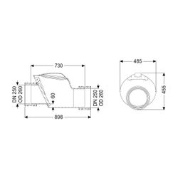 Kessel Rückstauverschluss Multitube DN 250, 1 Klappe... KESSEL-71250 4026092011607 (Abb. 1)