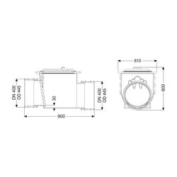 Kessel Rückstauverschluss Multitube DN 400, 1 Klappe... KESSEL-71400 4026092011621 (Abb. 1)