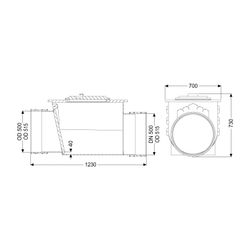 Kessel Rückstauverschluss Multitube DN 500, 1 Klappe... KESSEL-71500 4026092011638 (Abb. 1)