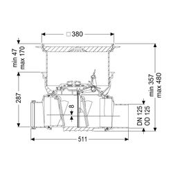 Kessel Rückstauverschluss Staufix DN 125 Bodenplatte Typ 2 R, befliesbar... KESSEL-730125.10XR 4026092076453 (Abb. 1)