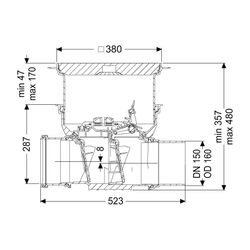 Kessel Rückstauverschluss Staufix DN 150 Bodenplatte Typ 2, Schwarz... KESSEL-730150.10S 4026092076484 (Abb. 1)