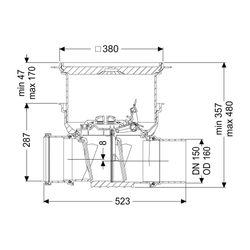 Kessel Rückstauverschluss Staufix DN 150 Bodenplatte Typ 2 R, befliesbar... KESSEL-730150.10XR 4026092076514 (Abb. 1)