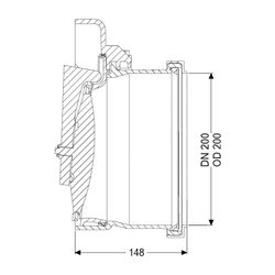 Kessel Rohrklappe DN 200, 79200... KESSEL-79200 4026092002490 (Abb. 1)