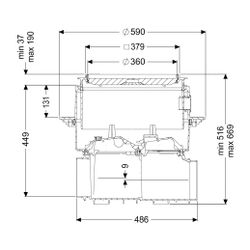 Kessel Reinigungsrohr Controlfix ohne Stutzen Bodenplatte, befliesbar... KESSEL-80000X 4026092073049 (Abb. 1)