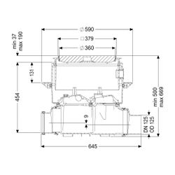 Kessel Reinigungsrohr Controlfix DN 125 Bodenplatte, Schwarz... KESSEL-80125S 4026092004074 (Abb. 1)