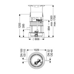 Kessel Pumpstation Aquapump Medium Mono GTF 600, 1300-1750mm, Klasse B... KESSEL-825820B 4026092045251 (Abb. 1)