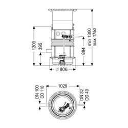 Kessel Pumpstation Aquapump Medium Mono GTF 600, 1300-1750mm, Klasse D... KESSEL-825820D 4026092045268 (Abb. 1)