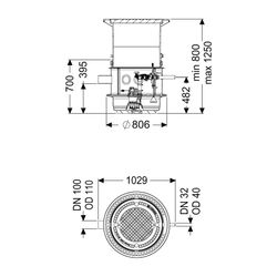 Kessel Pumpstation Aquapump Medium Duo GTF 1200, 800-1250mm, Klasse D... KESSEL-826811D 4026092045343 (Abb. 1)