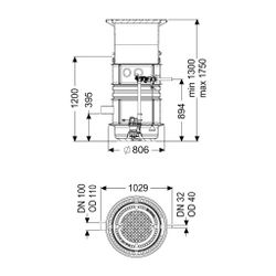 Kessel Pumpstation Aquapump Medium Duo GTF 1200, 1300-1750mm, Klasse D... KESSEL-826821D 4026092045664 (Abb. 1)