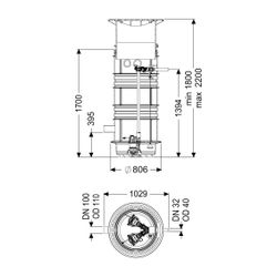 Kessel Pumpstation Aquapump Medium Duo GTF 1200, 1800-2250mm, Klasse B... KESSEL-826831B 4026092045671 (Abb. 1)