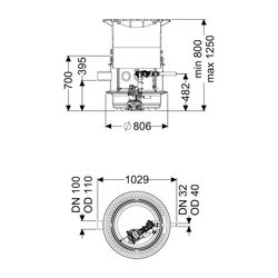 Kessel Pumpstation Aquapump Medium Mono GTF 1200, 800-1250mm, Klasse B... KESSEL-827810B 4026092045695 (Abb. 1)