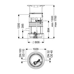 Kessel Pumpstation Aquapump Medium Mono GTF1200 1300-1750mm, Klasse B... KESSEL-827820B 4026092045732 (Abb. 1)