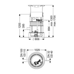 Kessel Pumpstation Aquapump Medium Tronic GTF 1200, 1300-1750mm, Klasse B... KESSEL-827821B 4026092045756 (Abb. 1)