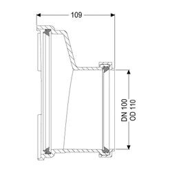 Kessel Muffe DN 100 mit Dichtung... KESSEL-83085 4026092048375 (Abb. 1)