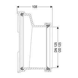 Kessel Muffe DN 125 mit Dichtung... KESSEL-83086 4026092048382 (Abb. 1)