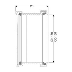 Kessel Muffe DN 150 mit Dichtung... KESSEL-83087 4026092048399 (Abb. 1)