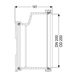 Kessel Muffe DN 200 mit Dichtung... KESSEL-83088 4026092048405 (Abb. 1)