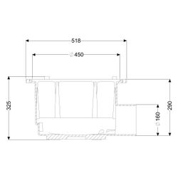 Kessel Grundkörper Hof-/Regenablauf mit Auslauf DN 150, Durchmesser 450mm... KESSEL-850010 4026092002933 (Abb. 1)
