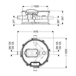 Kessel Rückstau-Technikmodul Controlfix DN 125 mit zwei Zuläufen in Fließrichtung... KESSEL-851253 4026092079386 (Abb. 1)