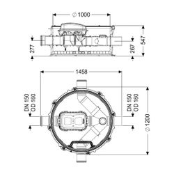 Kessel Rückstau-Technikmodul Controlfix DN 150 mit zwei Zuläufe in Fließrichtung... KESSEL-851502 4026092079409 (Abb. 1)