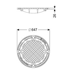 Kessel Abdeckplatte Klasse A mit Ventilation, Grauguss... KESSEL-860134 4026092007471 (Abb. 1)