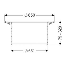 Kessel Aufsatzstück LW 600, 79-329mm, für Abdeckungen aus Betonguss, Kunststoff, Schwarz... KESSEL-860155 4026092102510 (Abb. 1)