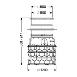 Kessel Schachtmodul LW 1000 Bodenplatte Zugang LW 800, 668-917mm, Klasse K3... KESSEL-8740003 4026092065181 (Abb. 1)