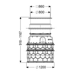 Kessel Schachtmodul LW 1000 Bodenplatte Zugang LW 800, 918-1167mm, Klasse K3... KESSEL-8740009 4026092065242 (Abb. 1)