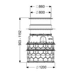 Kessel Schachtmodul LW 1000 Bodenplatte Zugang LW 800, 903-1152mm, Klasse L15... KESSEL-8740011 4026092065266 (Abb. 1)