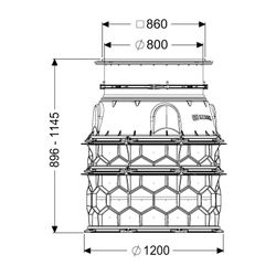 Kessel Schachtmodul LW 1000 Bodenplatte Zugang LW 800, 896-1145mm, Klasse A 15... KESSEL-8740016 4026092065310 (Abb. 1)