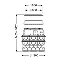 Kessel Schachtmodul LW 1000 Bodenplatte Zugang LW 800, 1403-1652mm, Klasse L15... KESSEL-8740023 4026092065389 (Abb. 1)