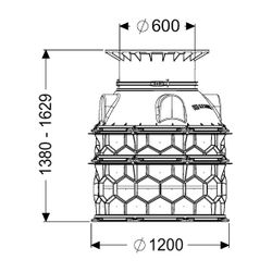 Kessel Schachtmodul LW 1000 Bodenplatte Zugang LW 600, 1380-1629mm, Klasse A/B... KESSEL-8740024 4026092065396 (Abb. 1)