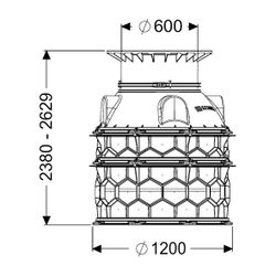 Kessel Schachtmodul LW 1000 Bodenplatte Zugang LW 600, 2380-2629mm, Klasse A/B... KESSEL-8740048 4026092065631 (Abb. 1)