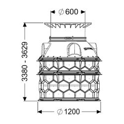 Kessel Schachtmodul LW 1000, 3.380-3.629mm, B 125, PE-HD, Schwarz... KESSEL-8740072 4026092065877 (Abb. 1)