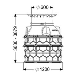 Kessel Schachtmodul LW 1000, 3.630-3.897mm, B 125, PE-HD, Schwarz... KESSEL-8740078 4026092065938 (Abb. 1)