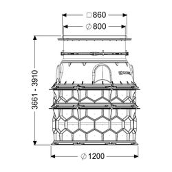 Kessel Schachtmodul LW 1000, 3.661-3.910mm, K 3, PE-HD, Schwarz... KESSEL-8740080 4026092065952 (Abb. 1)