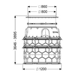 Kessel Schachtmodul LW 1000, 3.646-3.895mm, Klasse A 15, PE-HD, Schwarz... KESSEL-8740082 4026092065976 (Abb. 1)