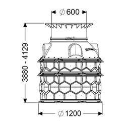 Kessel Schachtmodul LW 1000, 3.880-4.129mm, B 125, PE-HD, Schwarz... KESSEL-8740084 4026092065990 (Abb. 1)