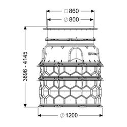 Kessel Schachtmodul LW 1000, 3.896-4.145mm, Klasse A 15, PE-HD, Schwarz... KESSEL-8740088 4026092066034 (Abb. 1)