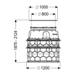 Kessel Schachtmodul LW 1000 Bodenplatte Zugang LW 800, 1875-2124mm, Klasse K3... KESSEL-8740128 4026092071649 (Abb. 1)