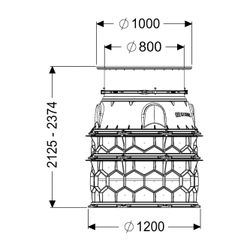 Kessel Schachtmodul LW 1000 Bodenplatte Zugang LW 800, 2125-2374mm, Klasse K3... KESSEL-8740129 4026092071656 (Abb. 1)