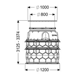 Kessel Schachtmodul LW 1000, 3.125-3.374mm, Klasse K 3, PE-HD, Schwarz... KESSEL-8740133 4026092077078 (Abb. 1)