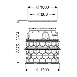 Kessel Schachtmodul LW 1000, 3.375-3.624mm, Klasse K 3, PE-HD, Schwarz... KESSEL-8740134 4026092077085 (Abb. 1)