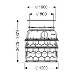 Kessel Schachtmodul, 3.625-3.874mm, Klasse K 3, PE-HD, Schwarz... KESSEL-8740135 4026092077092 (Abb. 1)