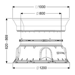 Kessel Schachtmodul LW 1000 Bodenplatte Zugang LW 800, 620-869mm, Klasse B... KESSEL-8740141 4026092070079 (Abb. 1)