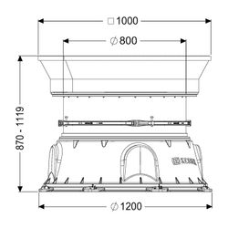 Kessel Schachtmodul LW 1000 Bodenplatte Zugang LW 800, 870-1119mm, Klasse B... KESSEL-8740142 4026092070086 (Abb. 1)