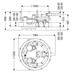 Kessel Rückstauhebeanlage Ecolift XL Mono SPF 1400-S3, 28m3/h, max. Förderhöhe 7,5m, ve... KESSEL-8741002 4026092068199 (Abb. 1)